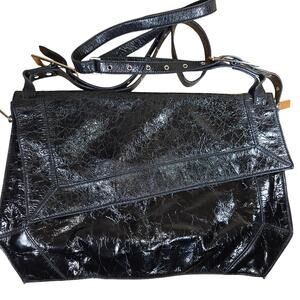 Black Original Large Kooba Black Patent Leather Messenger/Crossbody/Computer Bag
